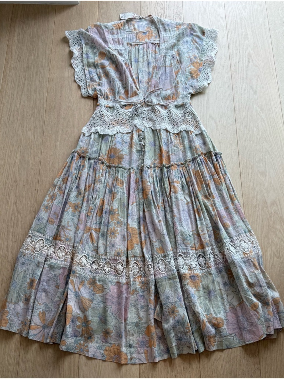 Free People Field of Dreams Maxi Top RARE Boho Lace Tunic Dress RARE - Picture 16 of 16
